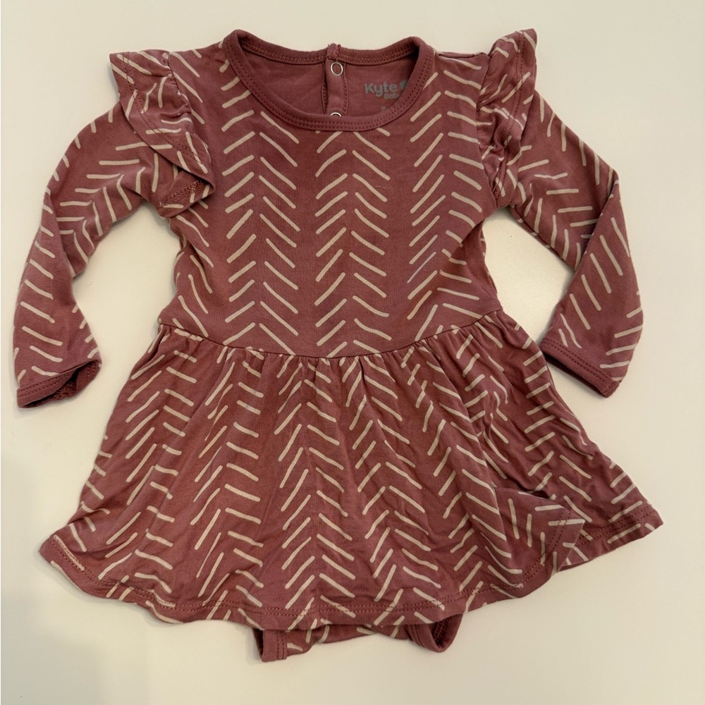 Kyte BABY Pink Patterned Kids Casual Dress